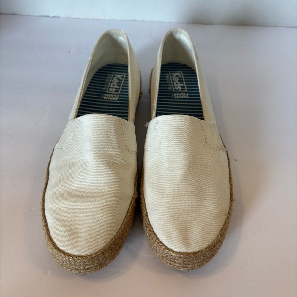 Keds Dream Foam white canvas slip-on sneakers size 7